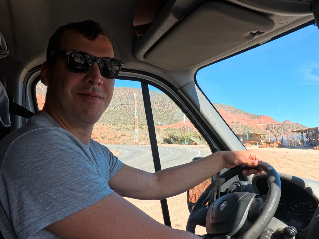 Thomas am Steuer richtung Afrika